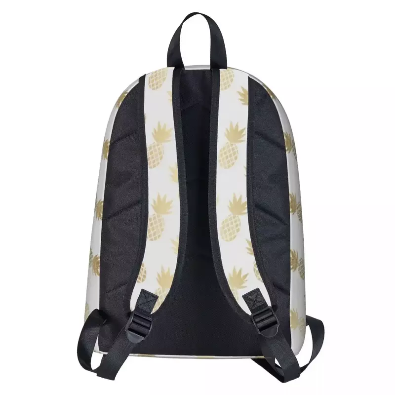 Gold Pineapple Pattern Backpacks Large Capacity Student Book bag Shoulder Bag Laptop Rucksack Fashion Travel Rucksack School Bag