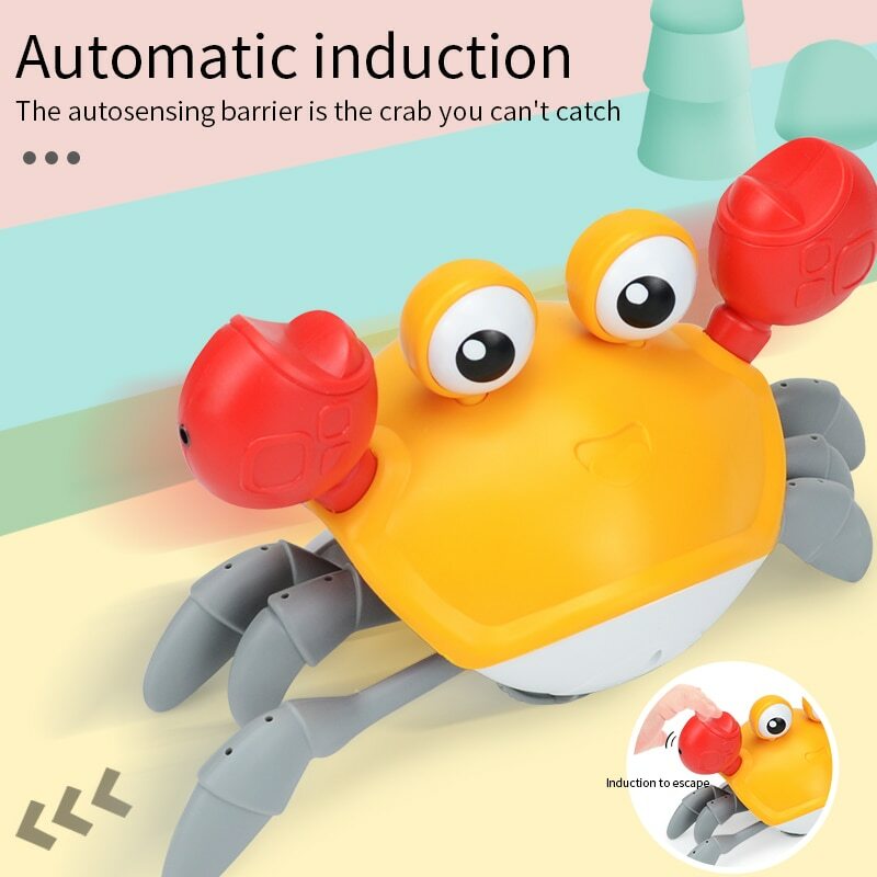 Sensing Crawling Crab Toy para bebês, Tummy Time Baby Toys Caminhada interativa, brinquedo dançando com sons e luzes de música, presente infantil divertido