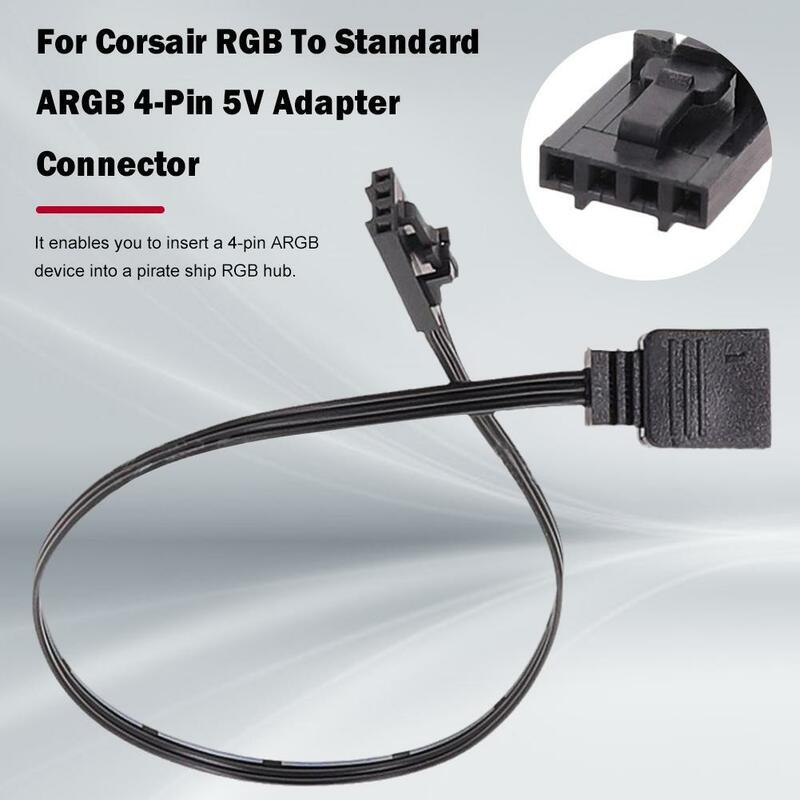 สายเคเบิลอะแดปเตอร์สำหรับ Corsair RGB ไปยังมาตรฐาน ARGB 4-Pin 5V อะแดปเตอร์เชื่อมต่อเรือโจรสลัดสายตัวแปลงคอนโทรลเลอร์ QL LL120 icue