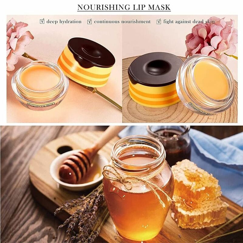 Lip Sleeping Mask Prevention Dry and Crack Lip Hydrating Lip Masks Lip Balm Repair Strawberry Honey