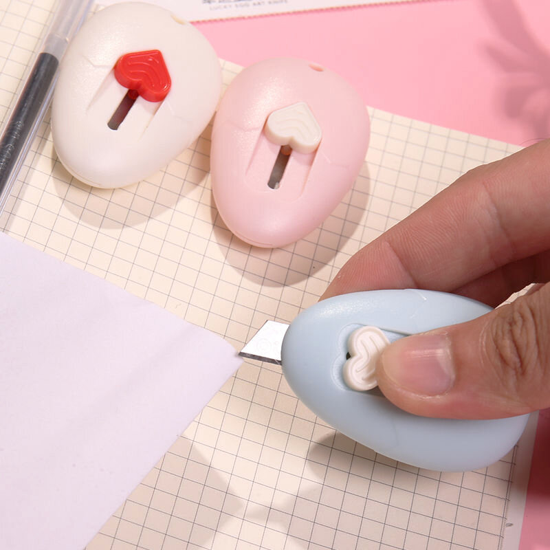 Kartun Mini saku Seni utilitas pisau pembungkus kerajinan kotak kertas bungkus pemotong amplop Express alat DIY perlengkapan alat tulis siswa