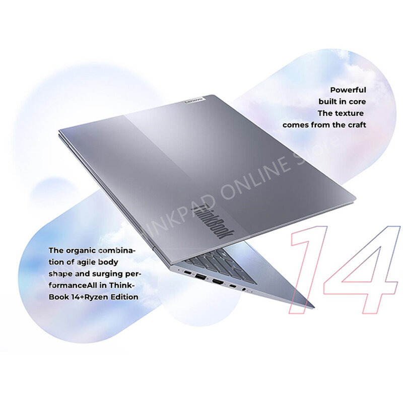 Lenovo-ThinkBook Ultra Notebook 14 +, Ryzen 7, 6800H, 16GB LPDDR5, SSD de 512GB, NVIDIA GeForce RTX, 2050, 14 ", 2.8K, 90Hz, Win11