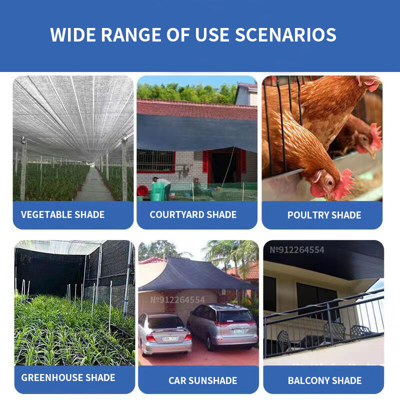 Black Sunshade Net, Plant Shading, Greenhouse Cover, Mesh Fence, Privacy Screen, Garden Sun Shed, ao ar livre, Anti-UV, 80 ~ 85%, 12PIN