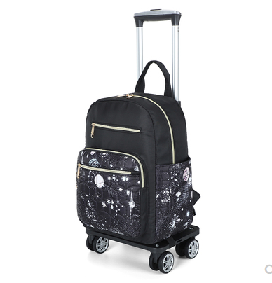 Bolsa de equipaje de mano con ruedas para mujer, Maleta de viaje con ruedas, mochila rodante escolar, 18 pulgadas