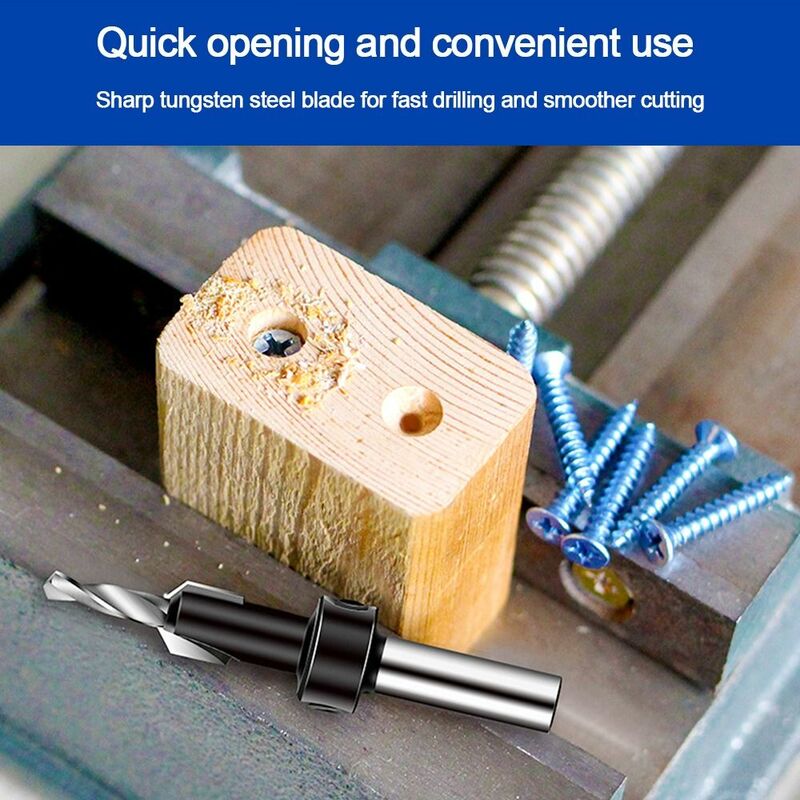 8/10mm Round Shank HSS Core Drill Bit Woodworking Countersink Drill Bit Screw Extractor Remon Demolition for Wood Milling Cutter