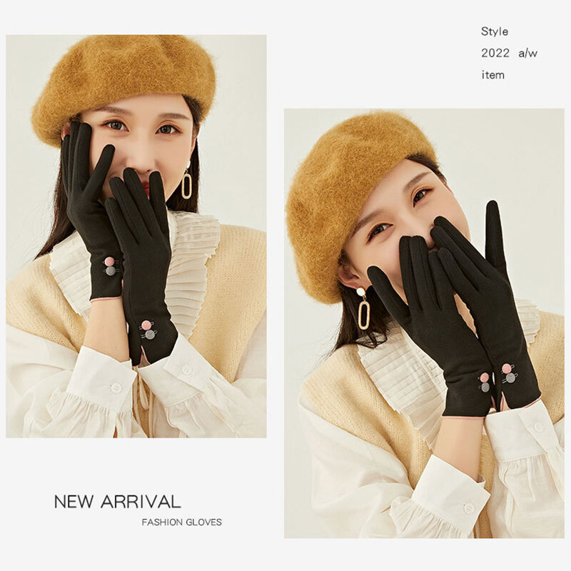 Новые Модные Элегантные Женские ветрозащитные теплые перчатки G196 для вождения с пальцами и сенсорным экраном на зиму и осень