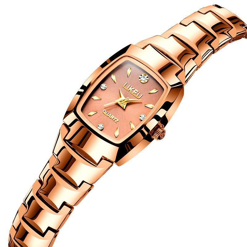 Часы наручные женские кварцевые со стразами, люксовые брендовые модные стальные, с браслетом