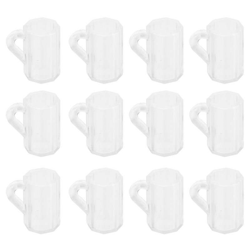 Миниатюрные прозрачные пивные чашки для домашнего декора, 12 шт., миниатюрная пивная кружка, домашние пивные кружки