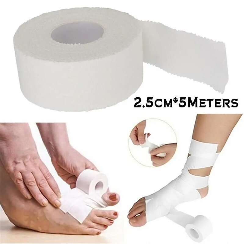 1PC Medical Waterproof Cotton White Premium Adhesive Tape Sport Binding Physio Muscle Elastic Bandage Strain Injury Care Support