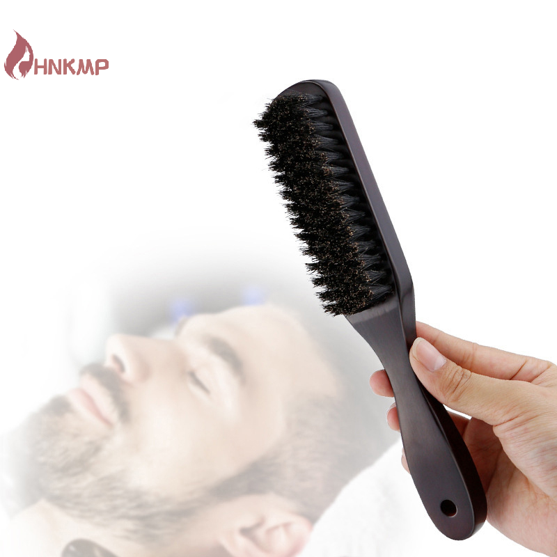 Hair Brush Wood Handle Boar Bristle Beard Comb Styling Detangling Straighten Brown Boar Bristles Massage Comb