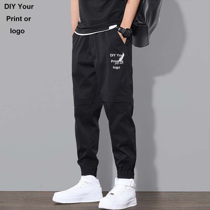 Custom Logo Spring and Autumn Fashion Casual Loose Fitting Leggings Versatile Sportswear Pants Youth Solid Color Pant