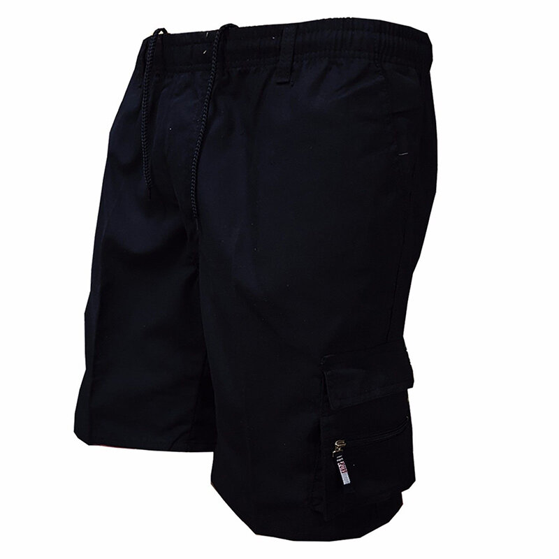 Шорты-карго мужские с завязками, модные повседневные свободные короткие штаны, камуфляжные, на лето