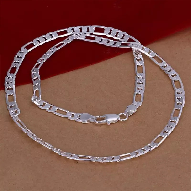 Szlachetny srebrny kolor kreatywny 7MM łańcuszek bransoletki Neckalces zestaw biżuterii dla mężczyzn kobiet moda impreza akcesoria ślubne prezent