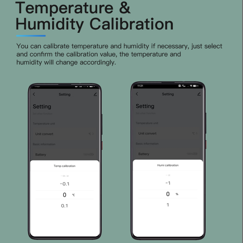 Tuya BT-Capteur Intelligent de Température et d'Humidité Intérieure, Hygromètre Compatible Bluetooth, Télécommande avec Alexa et Google Home