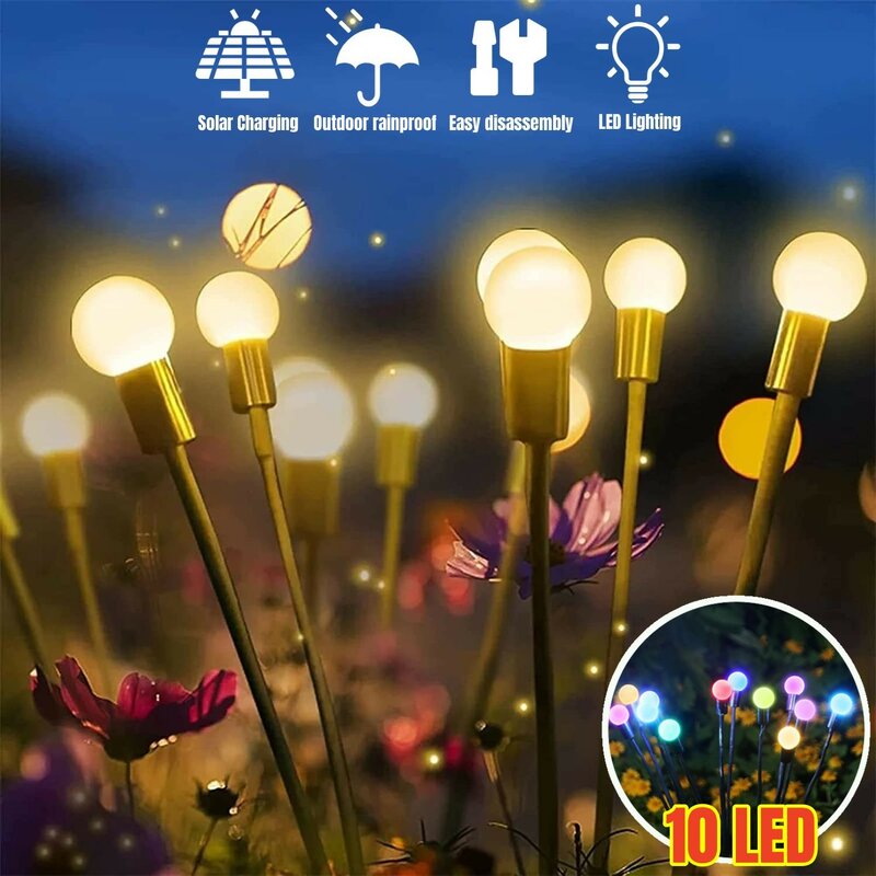 Zonne-Energie Led Vuurwerk Lichten Buiten Tuin Vuurvlieg Starry Fee Gazon Landschap Verlichting Voor Patio Tuin Feest Bruiloft Kerst Decor