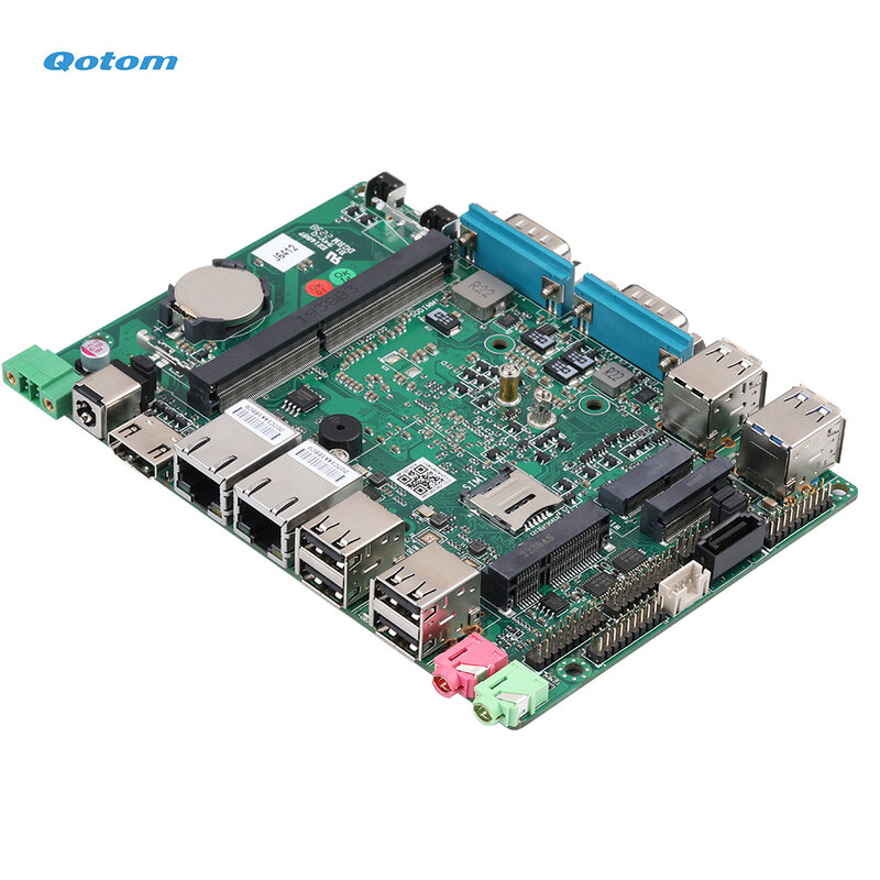 Qotom-Mini PC Industrial sin ventilador J6412 Quad Core 2,0 GHz 5x COM VGA GPIO PS/2 puertos