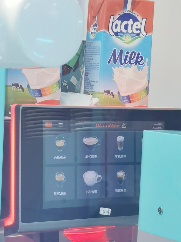 Coffee Bean Vending Machine com Touch Screen, Máquina de venda automática de café instantâneo, Janela com sistema de pagamento de moeda