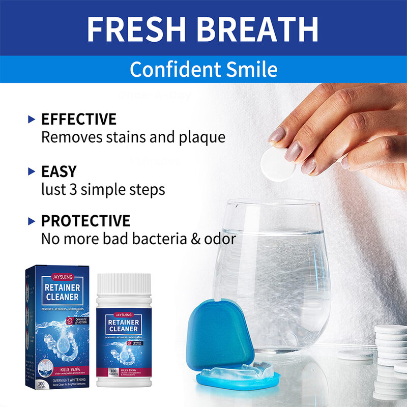 Prothesen reinigung Tabletten halter Reiniger Mun drein igung Pflege frischer Atem Reinigung Zahnstein Flecken