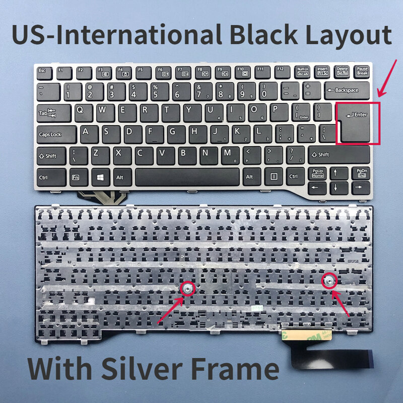 Tastiera per Laptop US-International per Fujitsu Lifebook E733 E734 E743 E744 U745 E546 E547 E544 E736 E746 Series US-I Layout