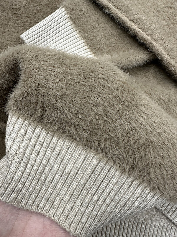 Женские бархатные толстые свитера с круглым вырезом, зимние облегающие теплые вязаные топы с длинным рукавом, повседневный мягкий пуловер с флисовой подкладкой