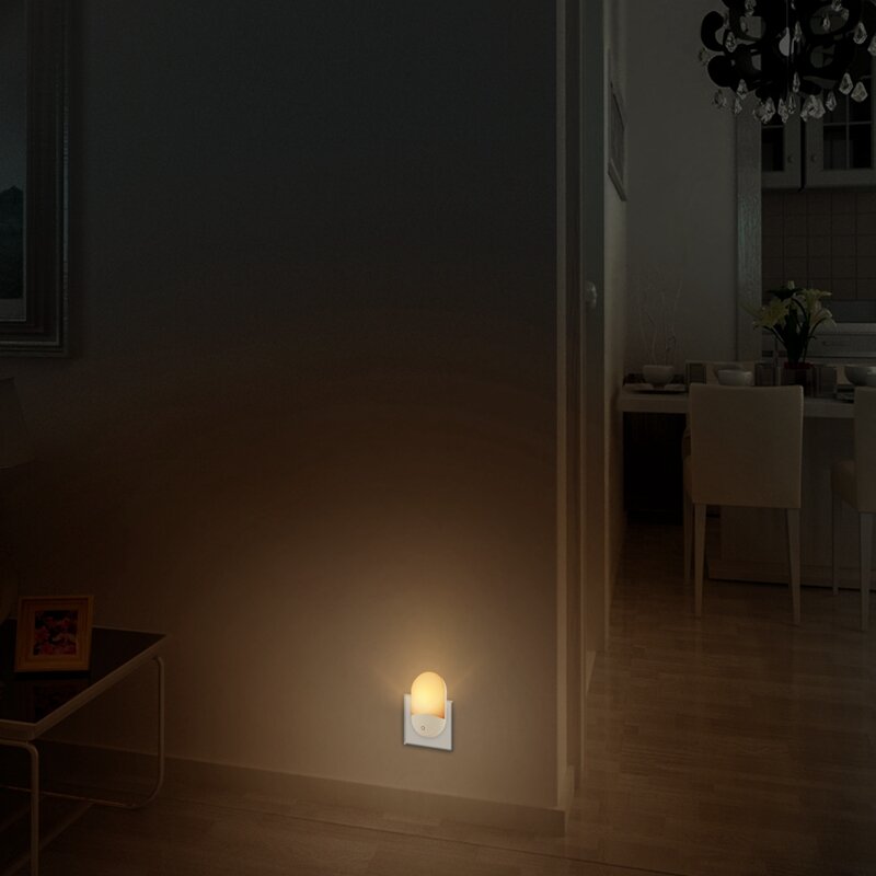 2PCS LED Sensor Light Plug-In Night Warm White For Children Home Bedroom Bathroom Kitchen Hallway Stairs (EU Plug)
