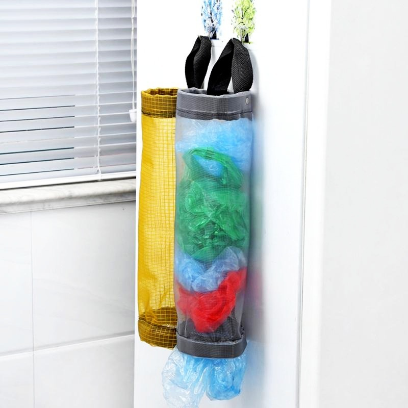 Thuis Kruidenier Bag Holder Wall Mount Plastic Zak Houder Dispenser Opknoping Opslag Trash Vuilniszak Keuken Vuilnis Organizer