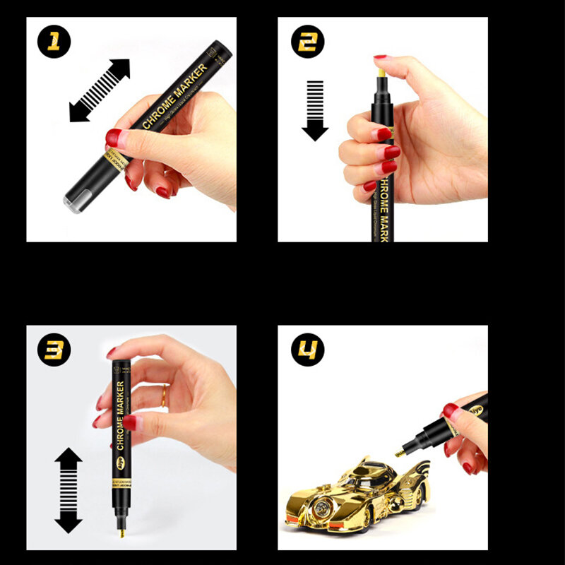 ปากกาโลหะเงินทองอีพ็อกซี่แม่พิมพ์เรซินปากกาวาดสีอะคริลิคแม่พิมพ์ซิลิโคน DIY Highlight Marker ถาวร Handmade