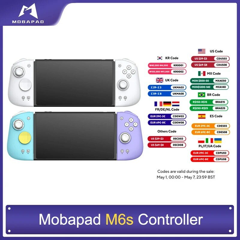 モバイルコントローラー,Nintendo Switch用の調整可能なジョイスティック,hall効果,HD,振動,6軸,ジョイスティックm6s