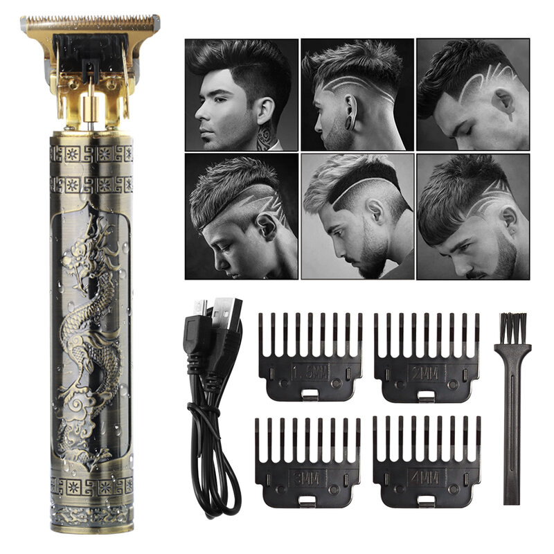 Tondeuse à cheveux électrique sans fil T9 pour hommes, tondeuse à cheveux de barbier, machine à couper les cheveux, tondeuse à barbe, machine à raser, rasoir électrique