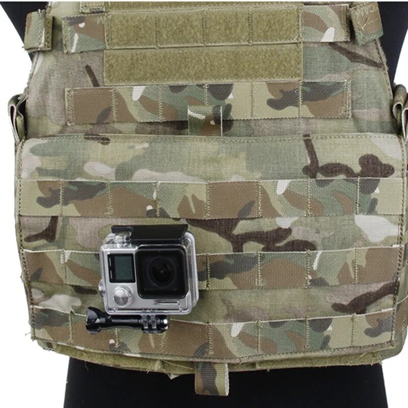 Tactical Vest Base Clip para Câmera, Go Pro Suporte, Molle Mount, adaptador de liberação rápida, Gopro Hero 12, Sjcam, Dji, Insta360, Câmera Acessórios