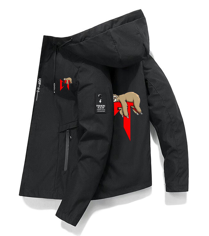 Jaqueta de manga comprida masculina com capuz, roupa de rua casual, turismo ao ar livre, andar, novo, 2024