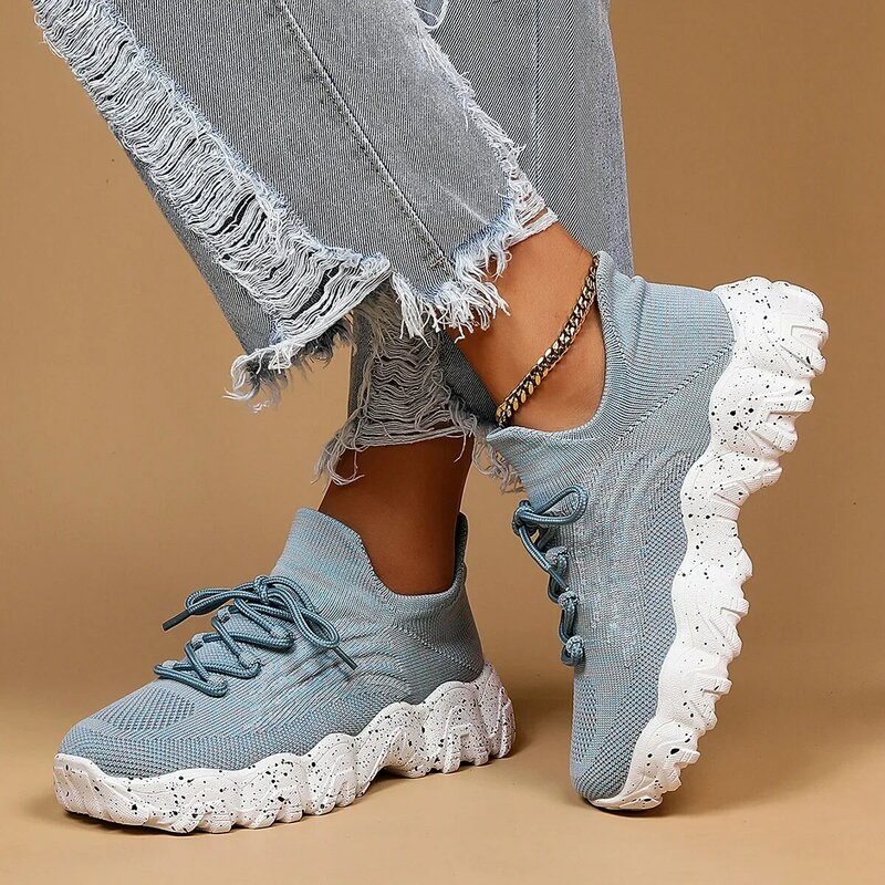 Mesh Oversized Sports and Comfortable Women's Shoes Breathable and Fashionable Socks, Shoe Cuffs Solid Color 2024