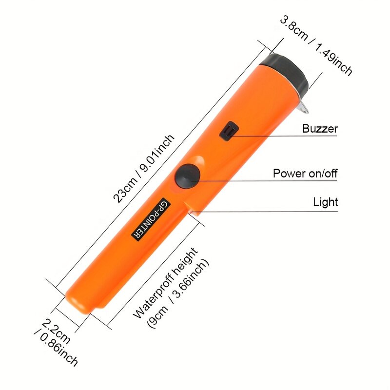 Podręczny wykrywacz metali Wskaźnik GP do wyszukiwania skarbów Wodoodporny drążek pozycjonujący z bransoletką LED Lights