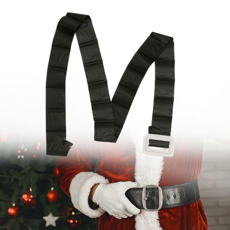 Sabuk kostum Natal Santa Klaus sabuk pinggang dekoratif dapat disesuaikan sabuk natal sabuk Santa Claus untuk Aksesori alat peraga foto