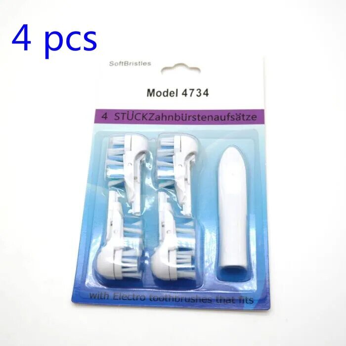 4 stücke/Pack 4734 Modell Batterie Zahnbürsten kopf weiche Borsten Ersatz für orale b Dual Clean komplette Bürsten köpfe