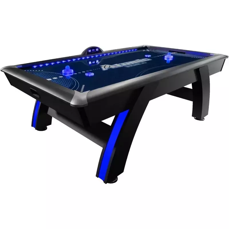 Atomic 90 "Indiglo LED Light UP Arcade Air Powered Hockey Table-incluye Light Up Pucks y Pushers, gris