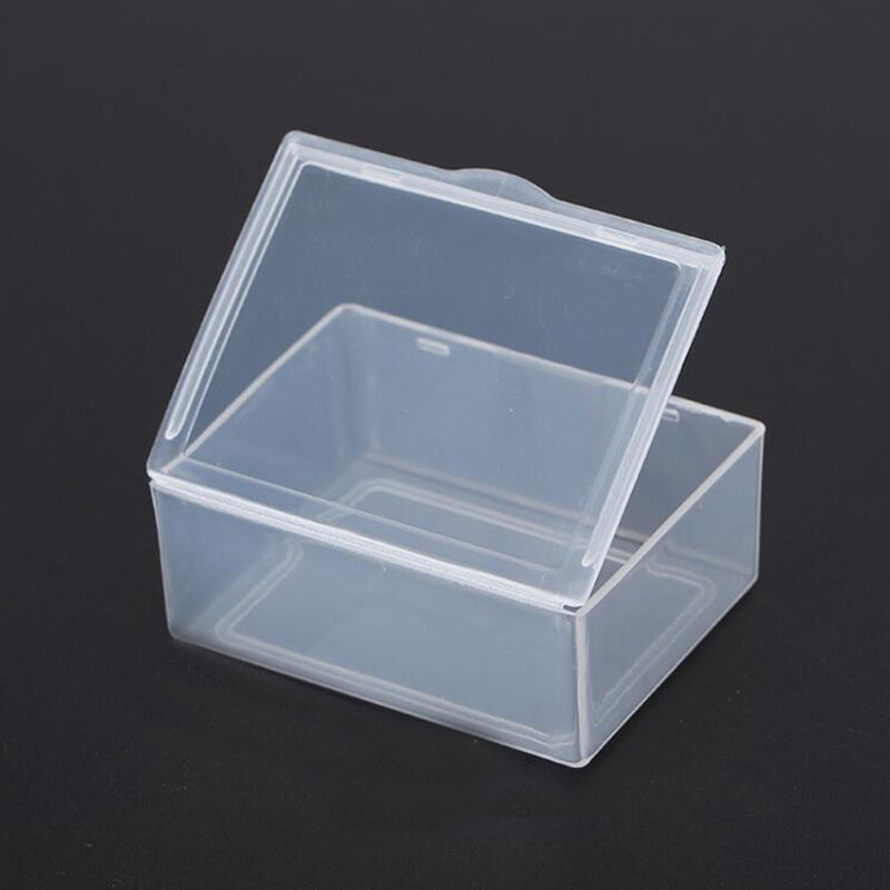 1pc Plastic Transparent With Lid Storage Box Collection Coin Jewelry Case Store Clear Container Home Storage Case