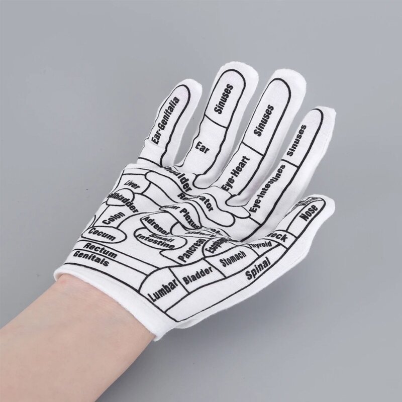 Guantes reflexología acupresión Y166, herramienta reflexología puntiaguda manos, manoplas estampadas para
