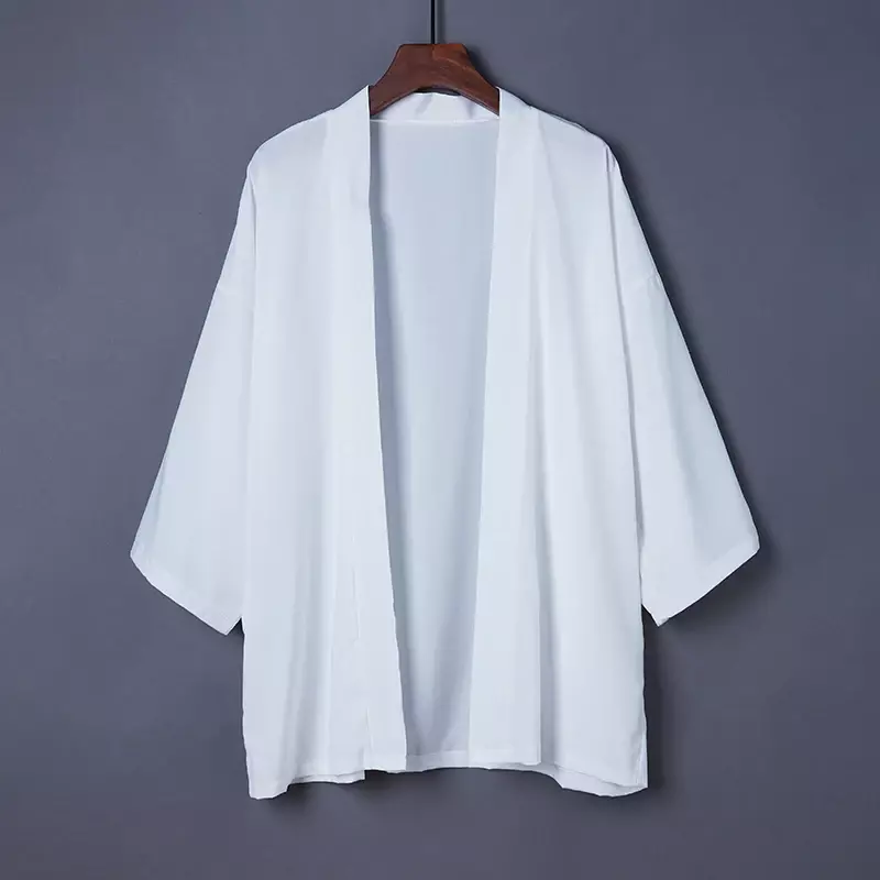 Cardigã de quimono japonês para mulheres e homens, casaco liso, haori, roupa exterior solta e fina, G265, moda primavera e verão, 2021