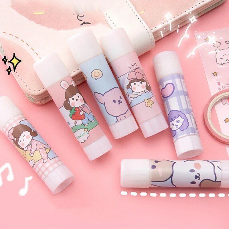 Cute Cartoon Solid Glue Stick Strong Adhesives Non-toxic Sealing Stickers Mini Student Stationery Office School Supplies for Stu