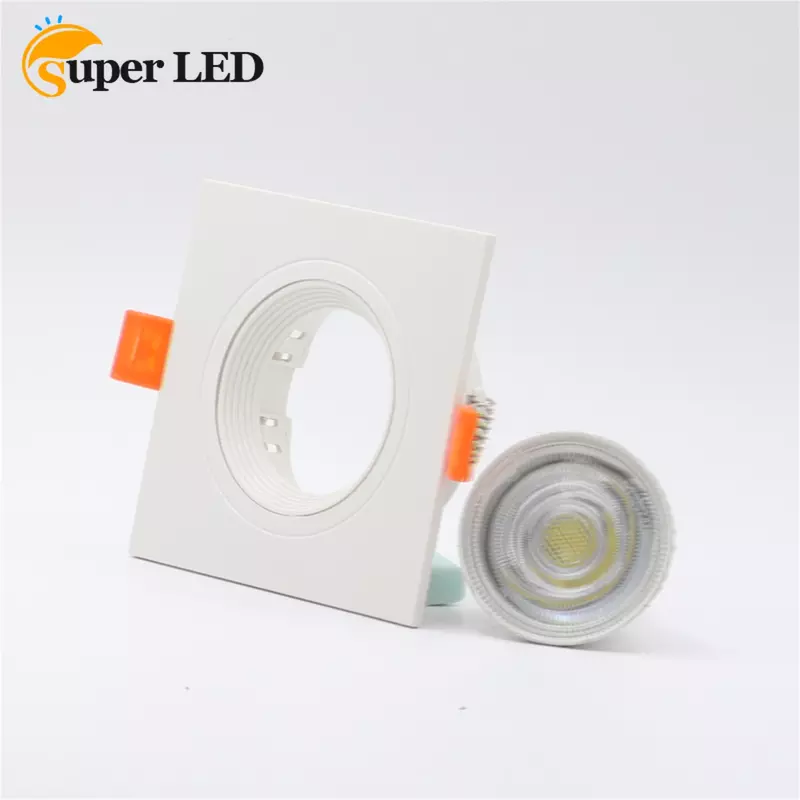 JOYINLED-plástico LED Downlight, embutido luminária quadrada, cortar luz, branco e preto, venda quente, 75mm, GU10, MR16