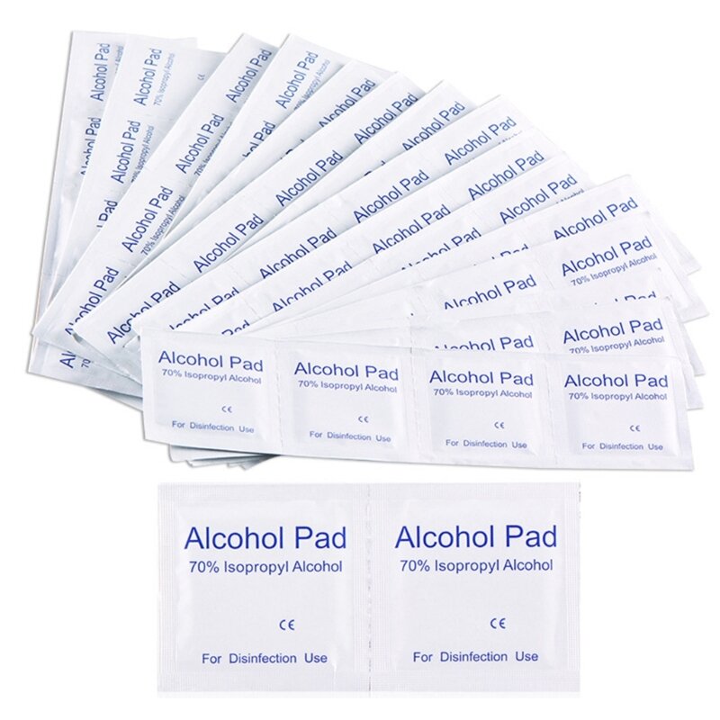 100 Pcs Wipe Clean Pad Medical Swab Sachet Tool Cleanser