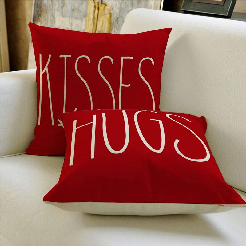 4 sztuk walentynki rzut poduszka pokrywa wakacje pocałunki uściski XOXO miłość serce strzałka rocznica ślub CushionCase dekoracji