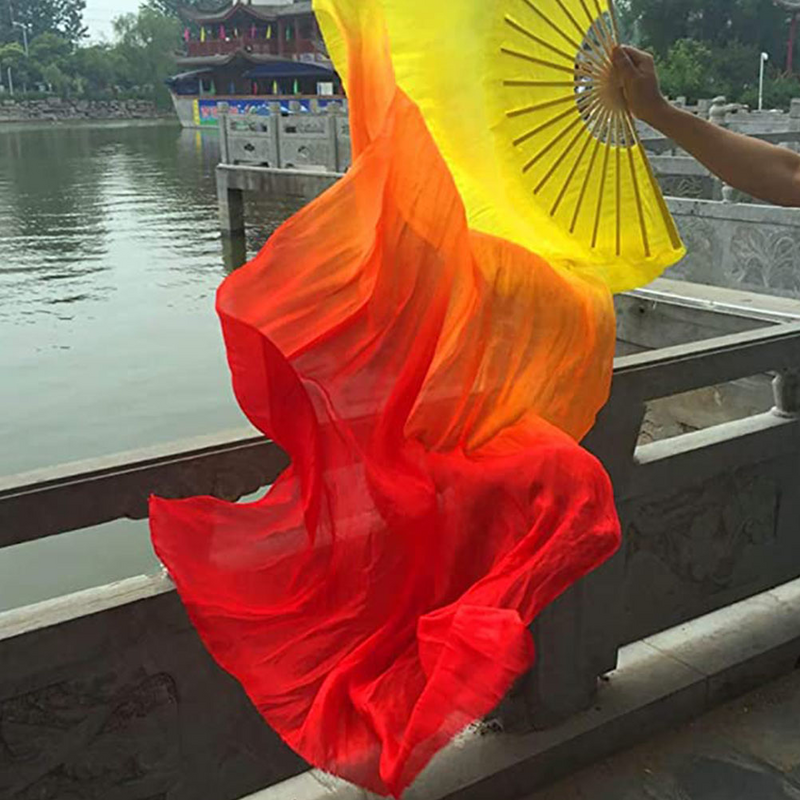 Имитация Шелковый веер для танца декоративные флаги Yangko Streamer, баннер, квадратные принадлежности для утренней практики, Красочные