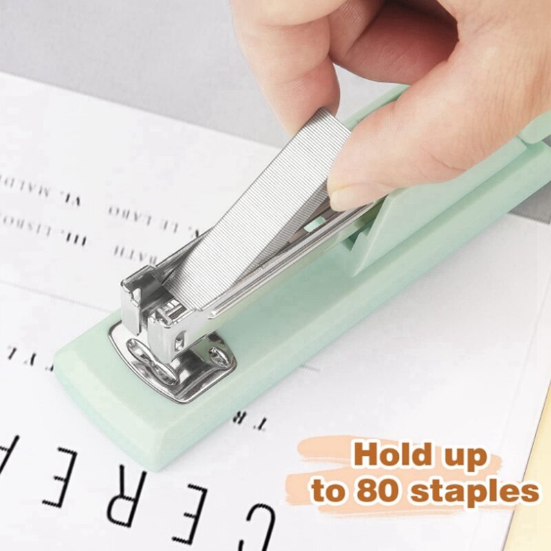 1 Piece Stapler Desktop Stapler Green School And University Office Supplies Portable Durable Stapler