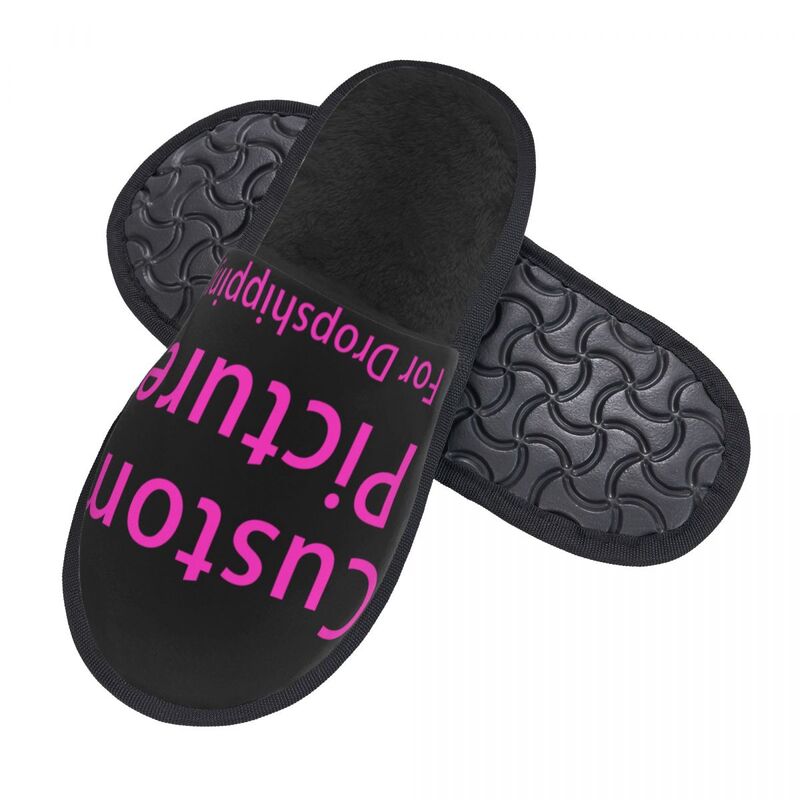 Chinelos de espuma de memória personalizados para mulheres, logotipo fotográfico personalizado, Comfort Scuff, DIY Print, Hotel House Shoes