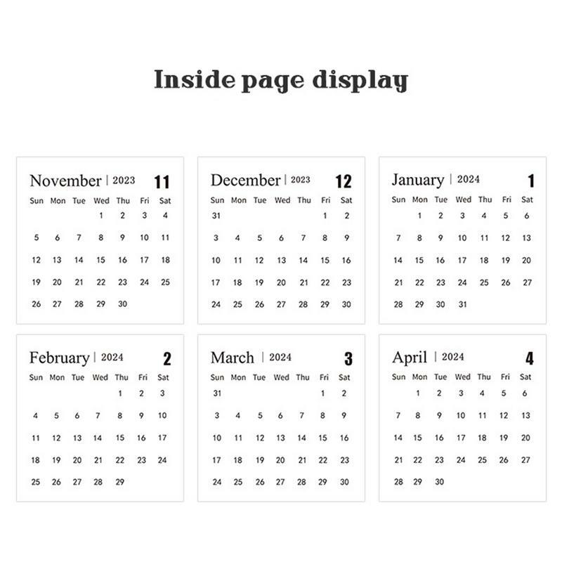 Mini Calendario de escritorio creativo, decoración de escritorio, papel grueso, encuadernación de doble alambre, calendario escolar pequeño