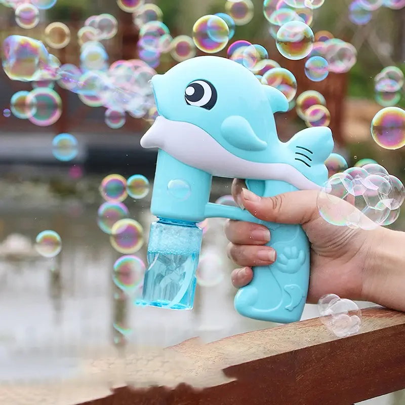 Bubble Gun Electric Automatic Soap Cute Bubbles Machine Kids Portable Outdoor Party Toy LED Light Blower Toys regali per bambini