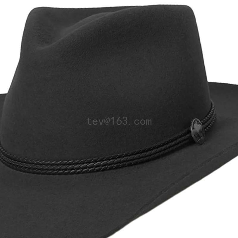 قبعة رعاة البقر مستديرة أنيقة فيدورا مع حزام من البولي يوريثان، قبعة صوفية للحفلات