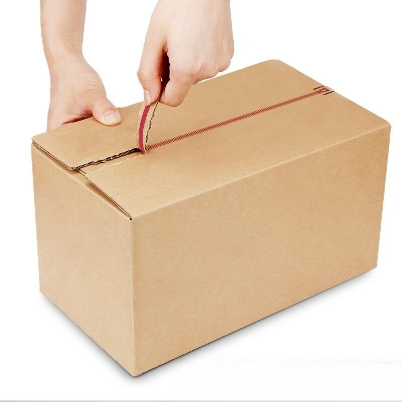 Produk kustom kotak pengiriman ritsleting perekat mudah robek kemasan kotak pos penyegelan diri dengan kotak kardus Logo